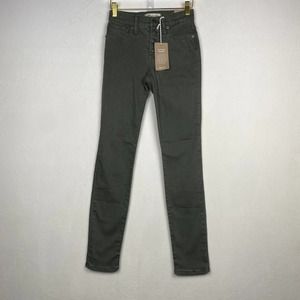 NWT Madewell Women's Size 23 Green 9'' High Rise Skinny Button Closure Jeans